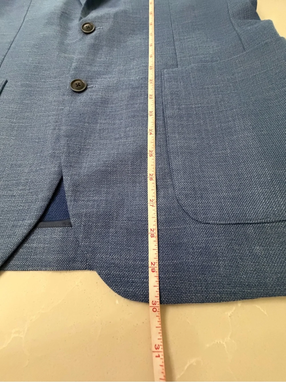 Nautica Modern Fit Active Stretch Structure Weave Sport Coat Blue Blazer, 38R